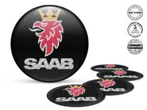 Saab Decalcomania Cerchio Auto Logo Distintivi Silicone Lusso